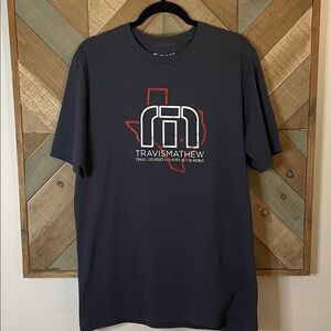 Travis Mathew Men's Dark Blue Texas Graphic Tee